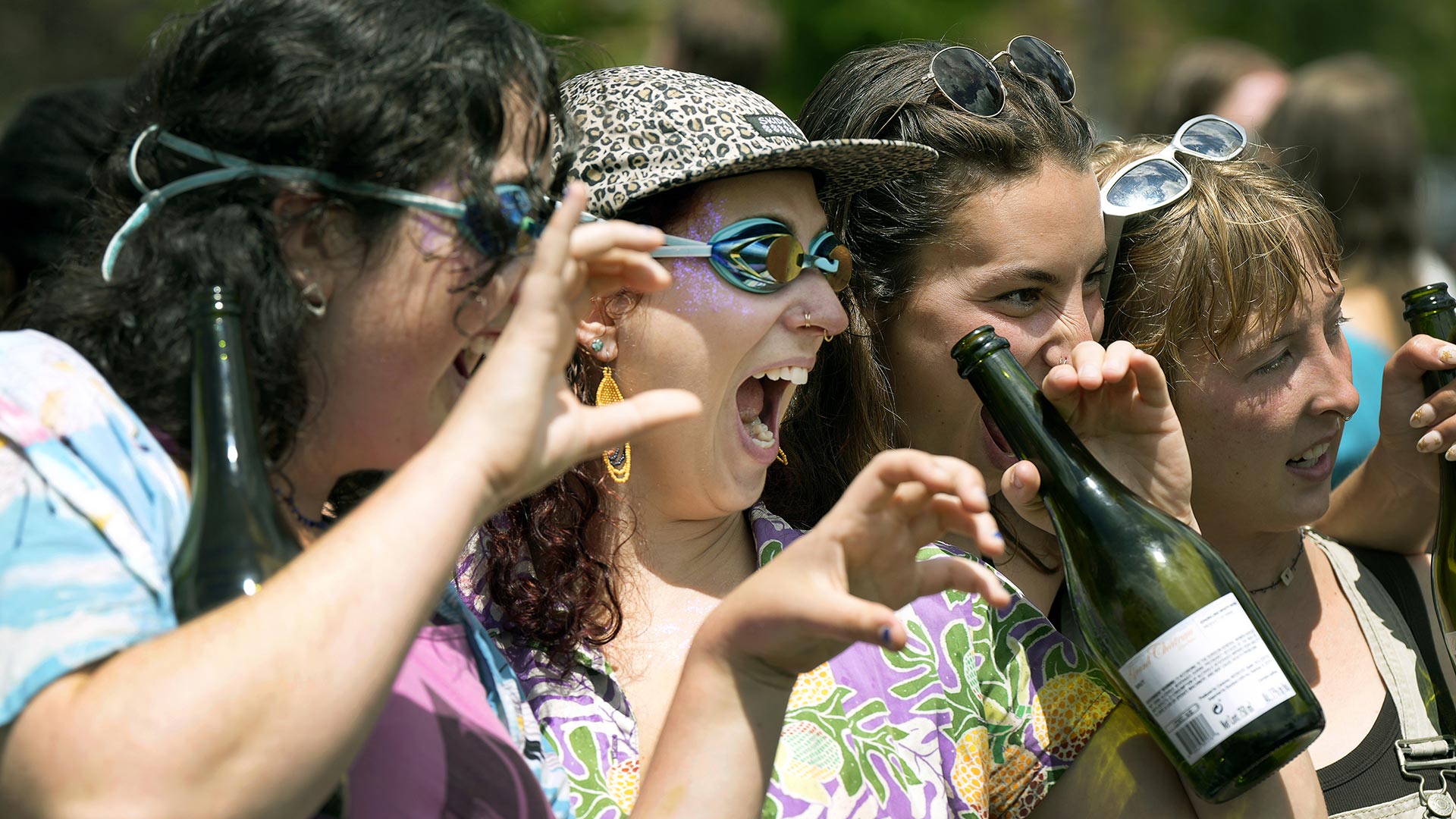 Seniors celebrate with CC’s annual champagne shower on May 15 at Worner Quad. Photo by Jamie Cotten / Colorado College