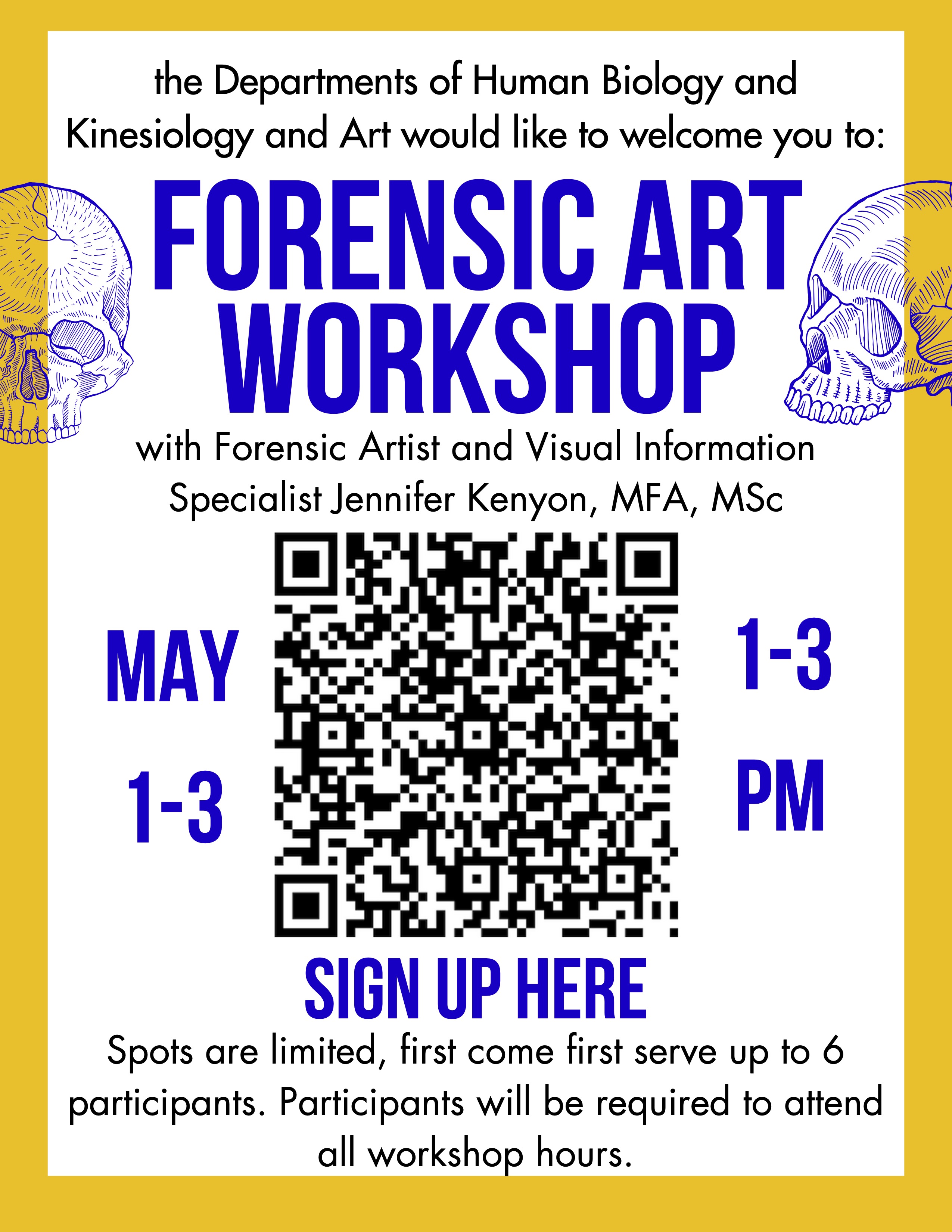 Poster for Forensic Art Workshop