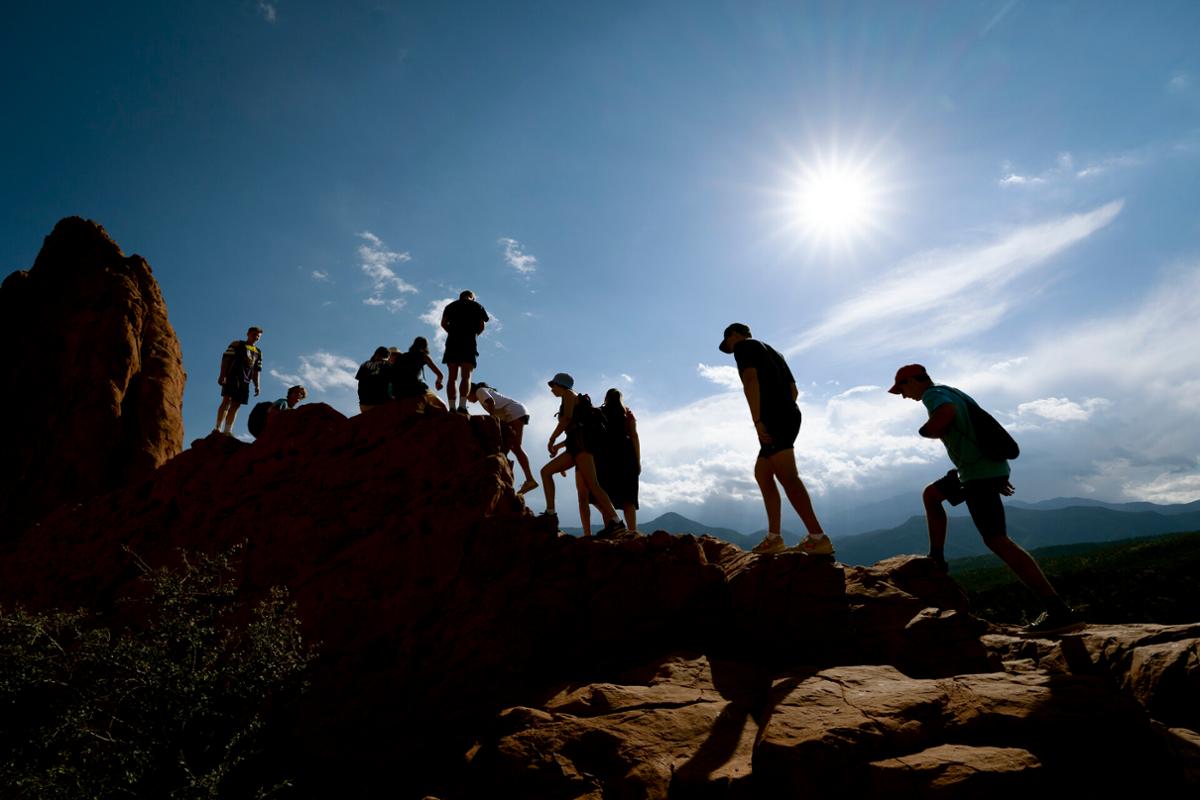 NSO students hike through the beautiful sandstone formations and enjoy the views of Pikes Peak during a ~2 miles hike at Garden of the Gods
