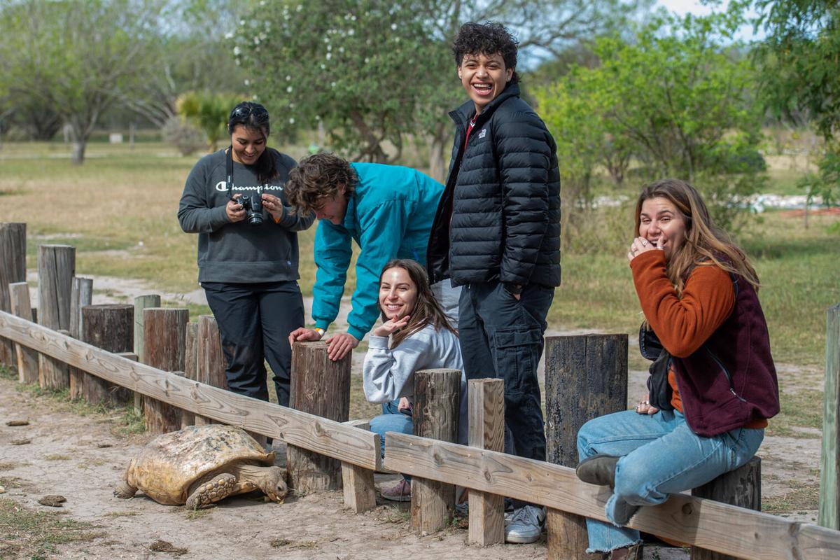 Students from Professor Guerra’s Borders and Borderlands class go to the National Butterfly Center in Mission, Texas as part of an immersive experience to learn about US-Mexico border relations, border culture, and ecological migration of butterflies on Friday, February 17th, 2022. Photo by Erin Mullins ‘24 / Colorado College