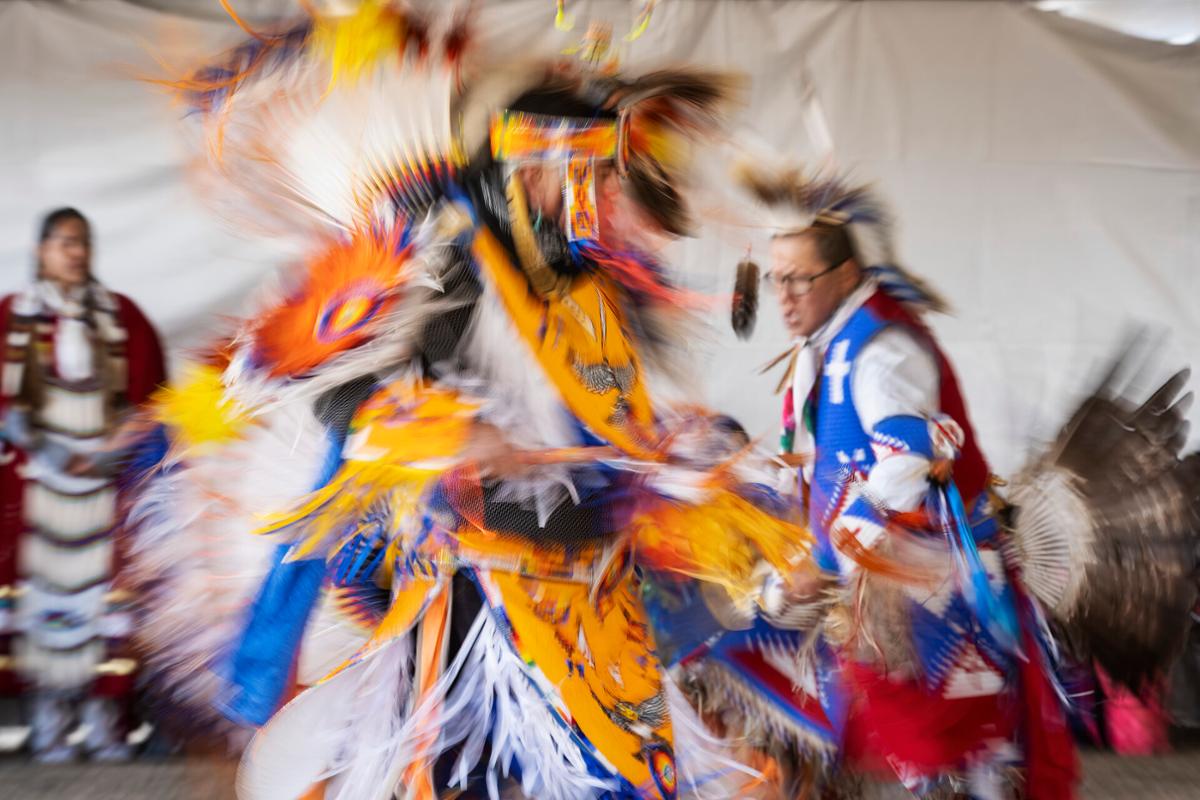 Mexica Azteca Dancer: Grupo Tlaloc opened the dance portion of the Native American Student Union Pow Wow.