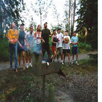 Group Spitting Watermelon Seeds