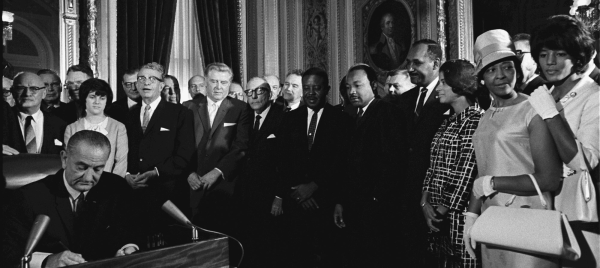 Lyndon B. Johnson signing Voting Rights Act 1965
