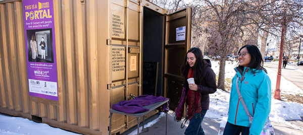Regula Evitt’s Block 3 Chaucer class visited the Portal in downtown Colorado Springs to meet and ask questions of people in portals in Nigeria and Iraq as a part of some of their discussions in the Chaucer class.