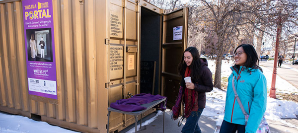 Regula Evitt’s Block 3 Chaucer class visited the Portal in downtown Colorado Springs to meet and ask questions of people in portals in Nigeria and Iraq as a part of some of their discussions in the Chaucer class. 