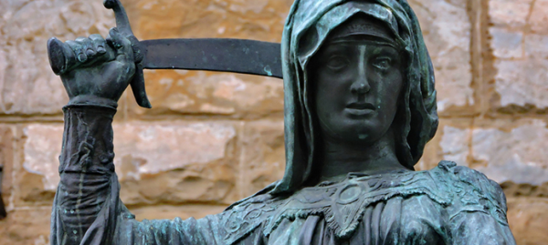 Statue of Judith and Holofernes (Giuditta e Oloferne), Piazza della Signoria, Florence [detail] by Donatello, 1453-1457