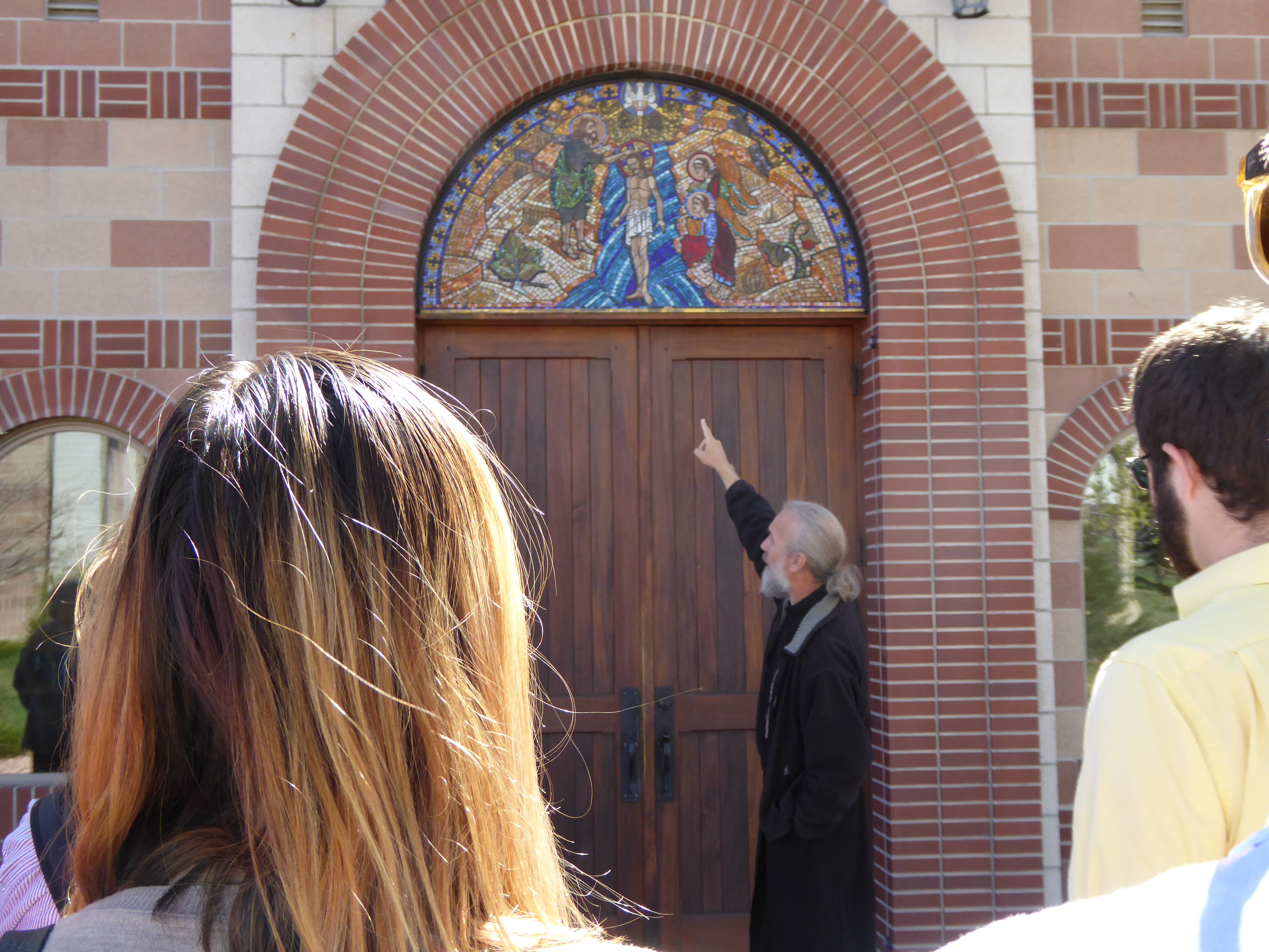 AH 208 Byzantine Art class visits a nearby Orthodox Greek Church. <span class="cc-gallery-credit"></span>