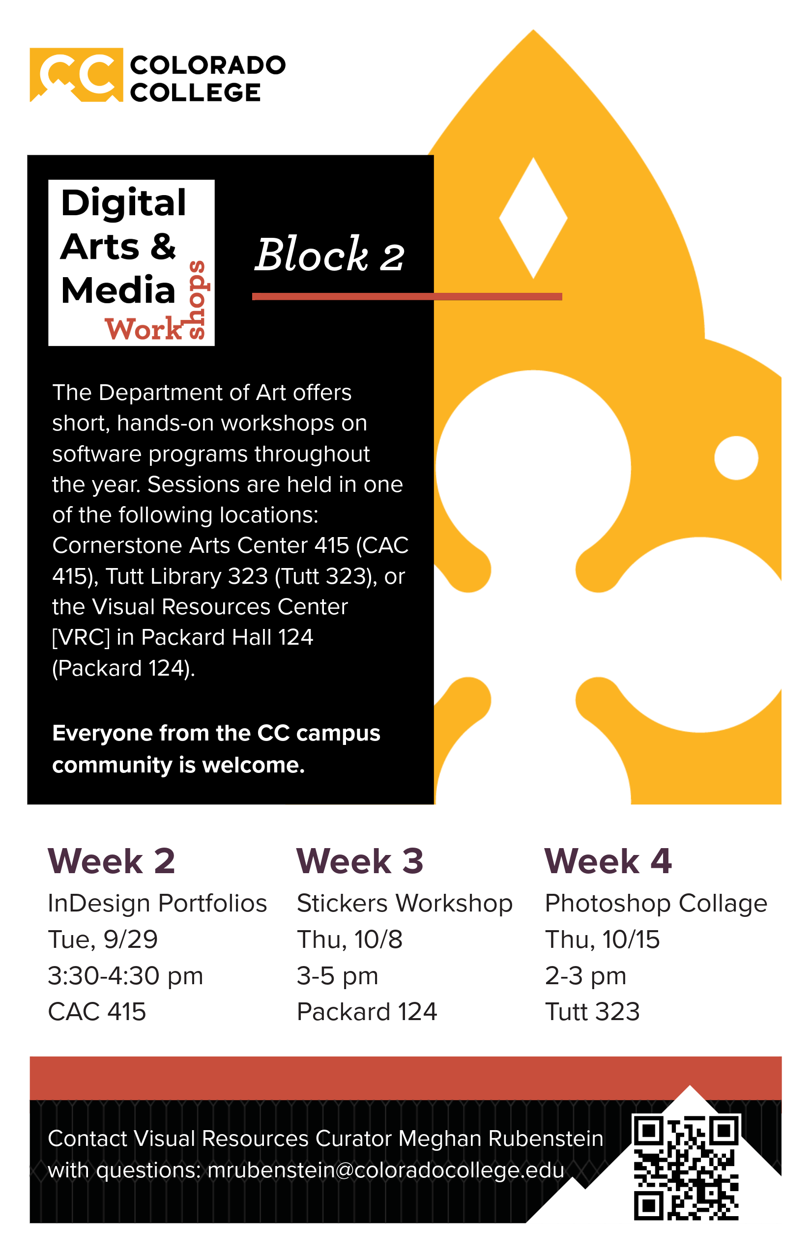 Block 2 Digital Arts and Media Worskhops poster