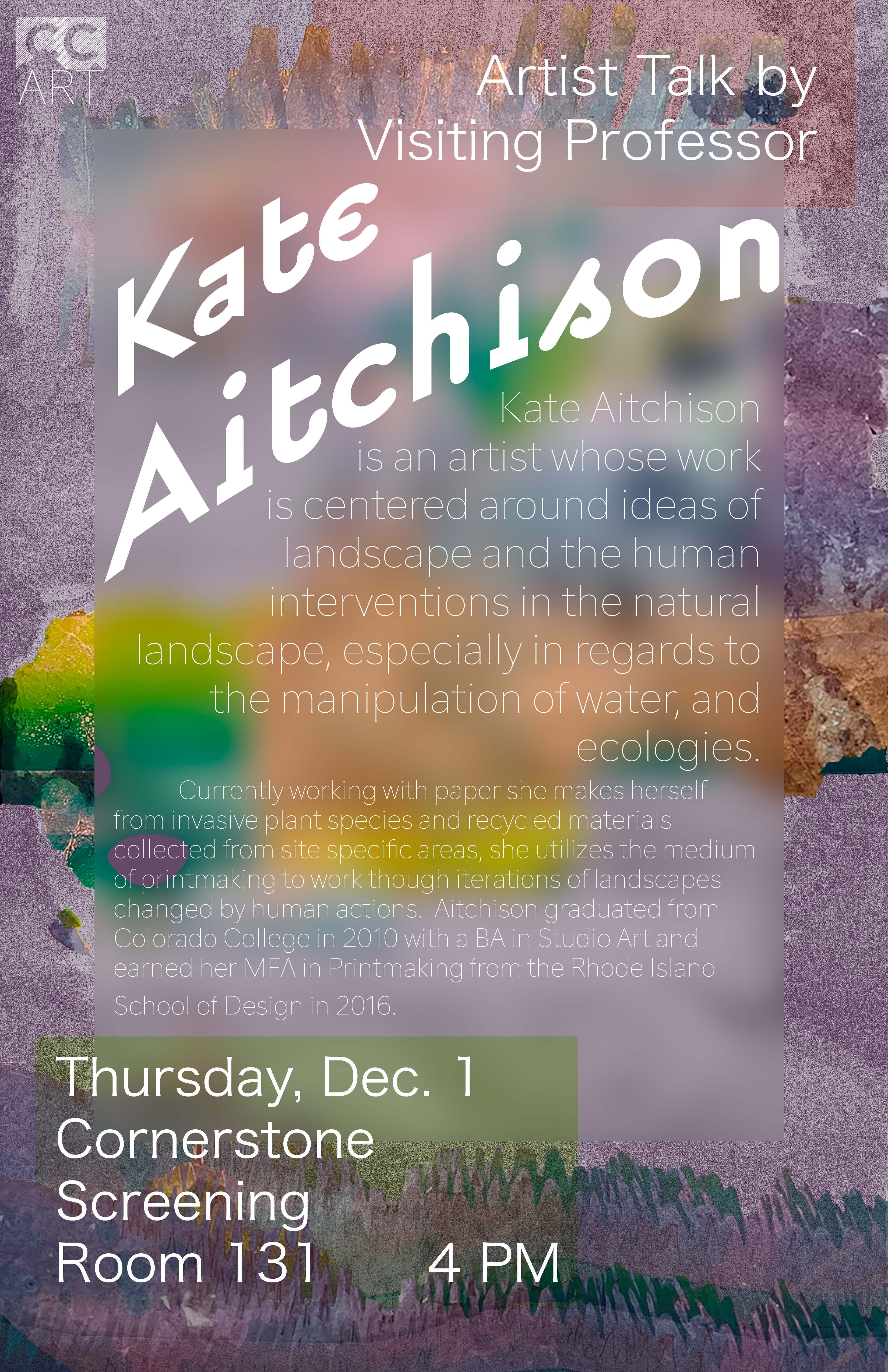 Poster for Kate Aitchison's talk