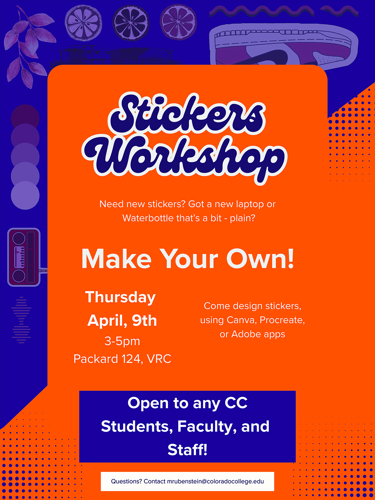 Block 7 stickers workshop poster