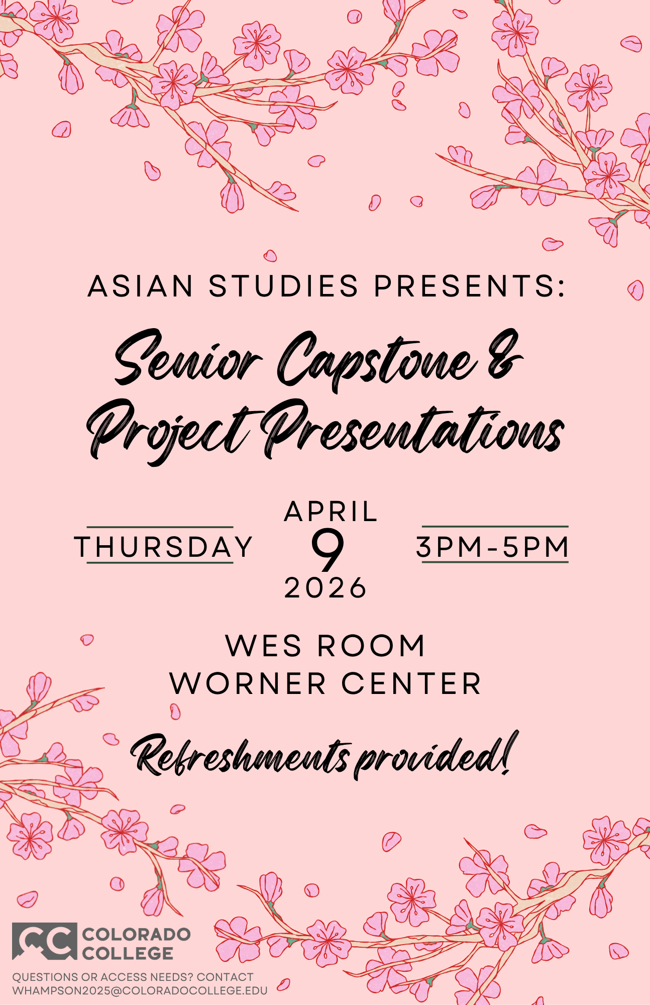 Asian Studies Senior Capstone & Project Presentations, Thursday, April 9, 2026