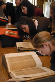 Students with Rare Books at Canterbury Cathedral <span class="cc-gallery-credit"></span>