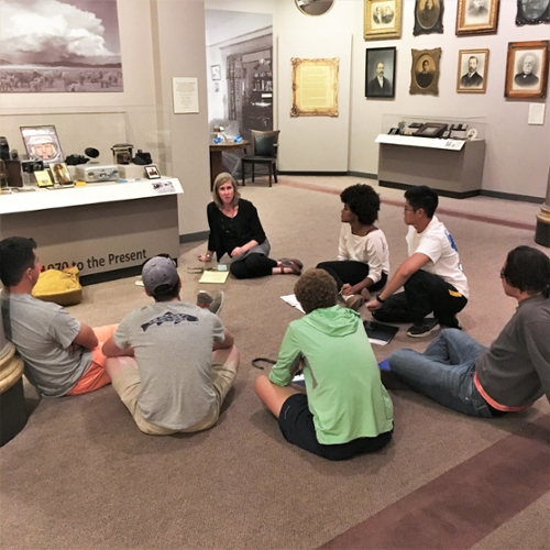 students meet with CSPM curator 