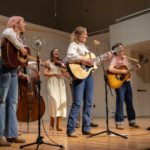 CC Bluegrass Band performs in Packard Hall
