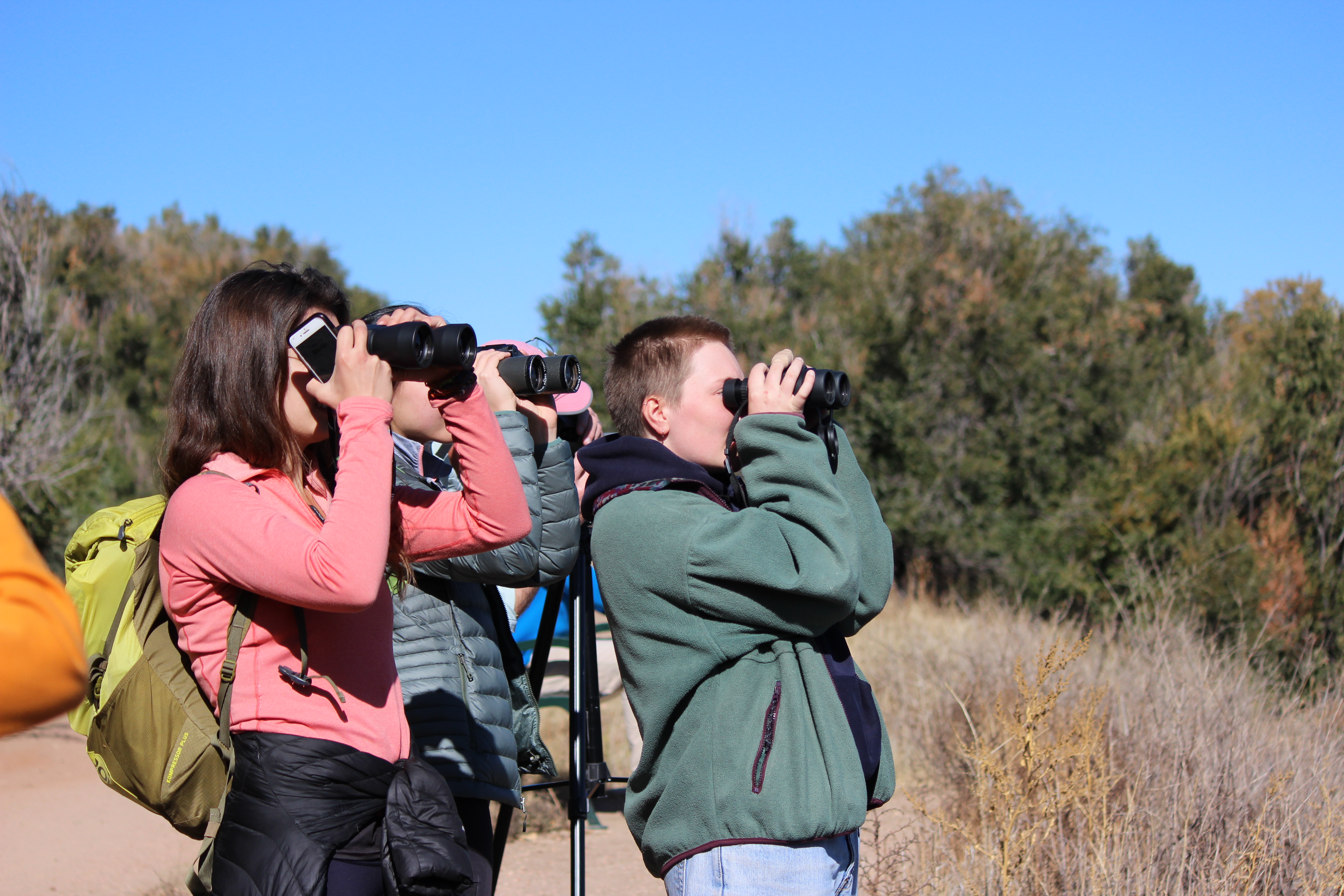 Students on a birding trip to Fountain Creek Nature Center, Fall 2019 <span class="cc-gallery-credit">[Heather Rolph '21]</span>