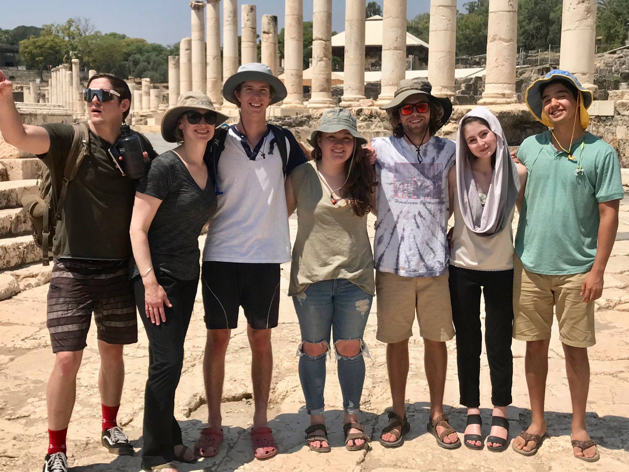 Prof. Reaves and students on an excursion to Beit Shean (Scythopolis)