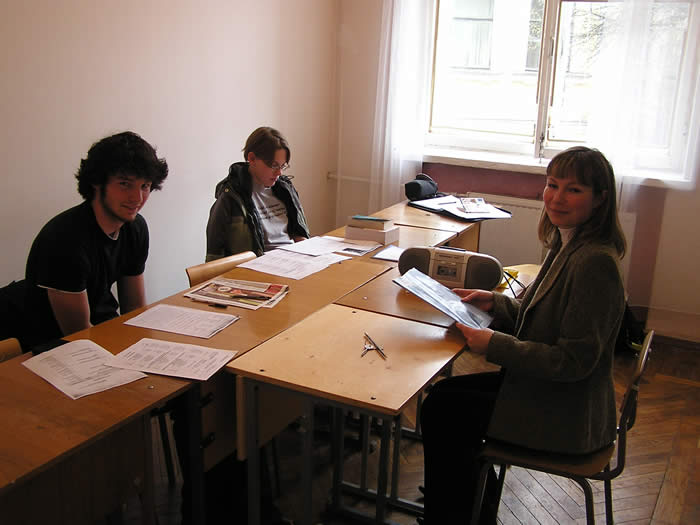 Garrett and Melissa are having Russian lesson with Yana (Nevsky Institute, St. Petersburg) <span class="cc-gallery-credit"></span>