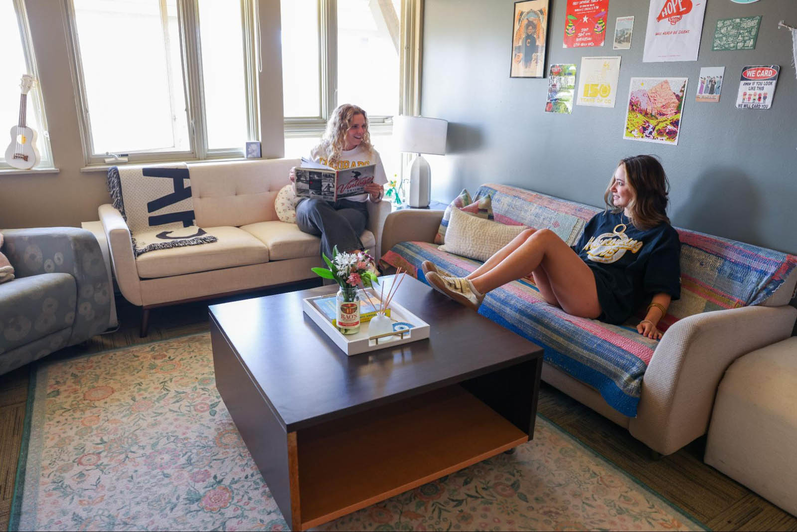 students on couches