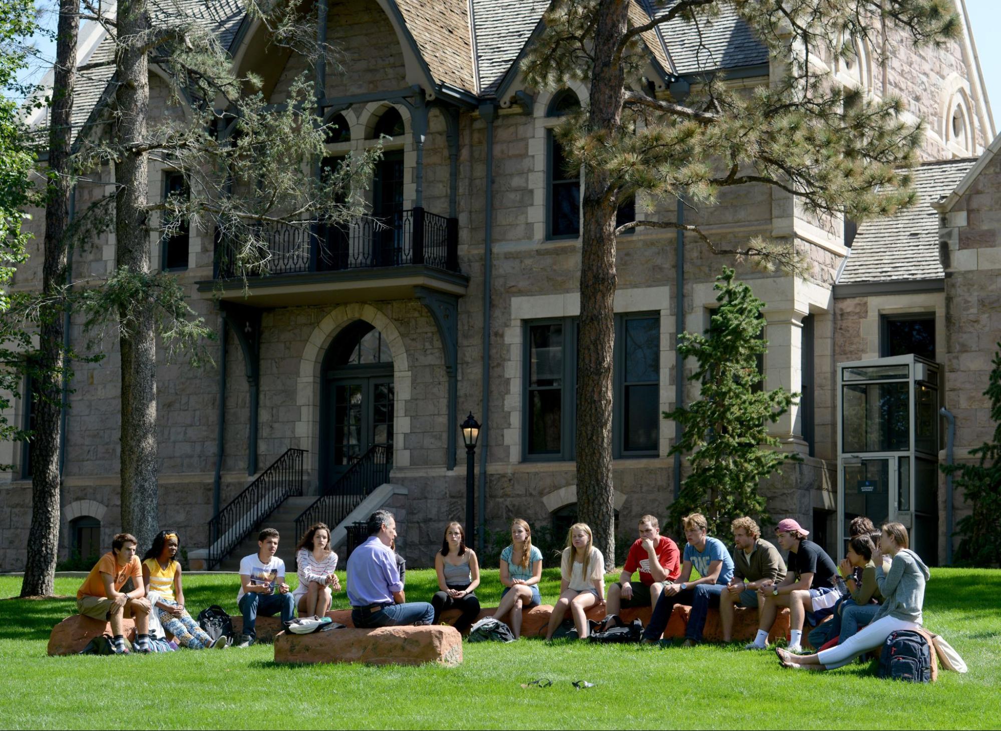 class outside on grass