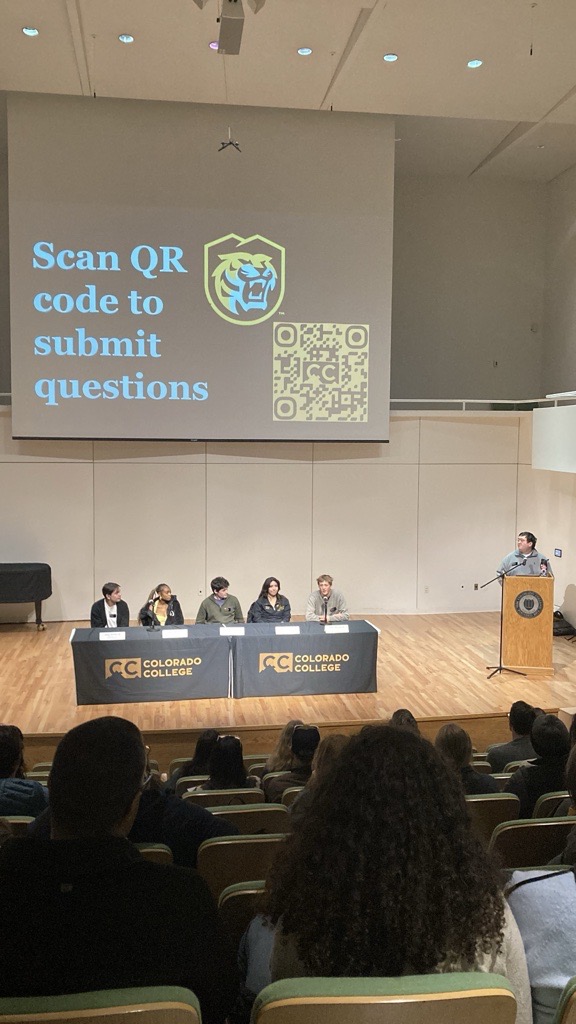 CC students in a student panel, q&a style