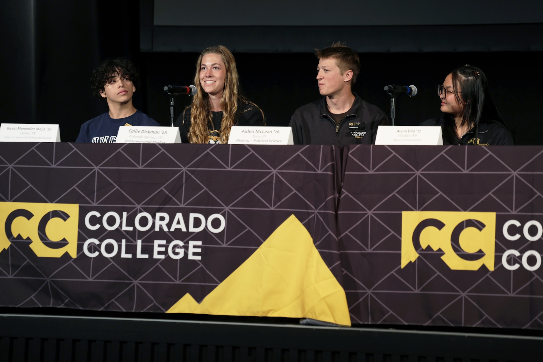 A panel of current students, answering questions from prospective students and families.