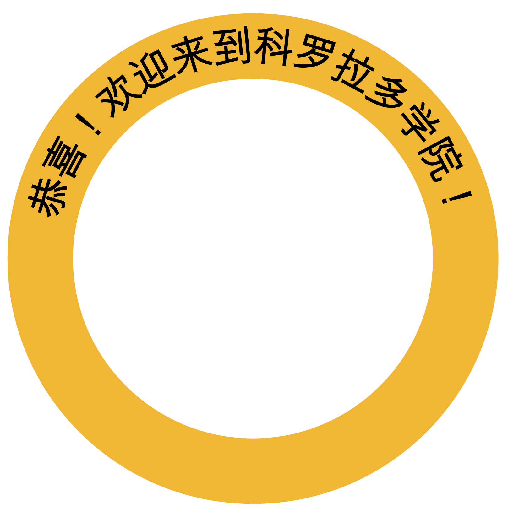 恭喜！欢迎来到科罗拉多学院！