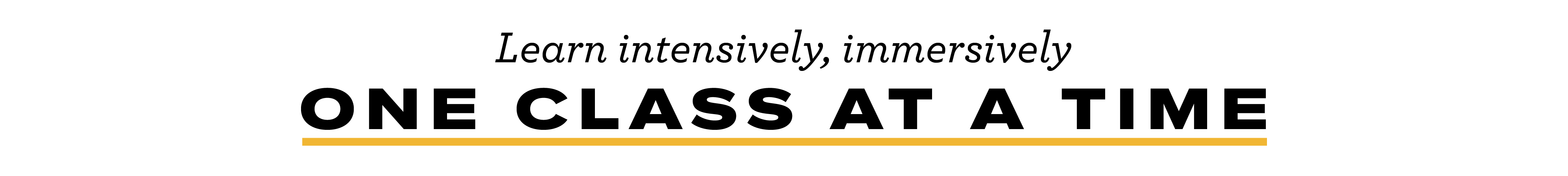 Learn Intensively, Immersively, One class at a time