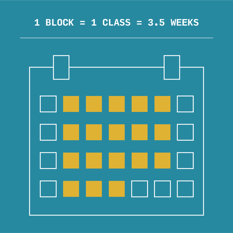 3.5 weeks per Block