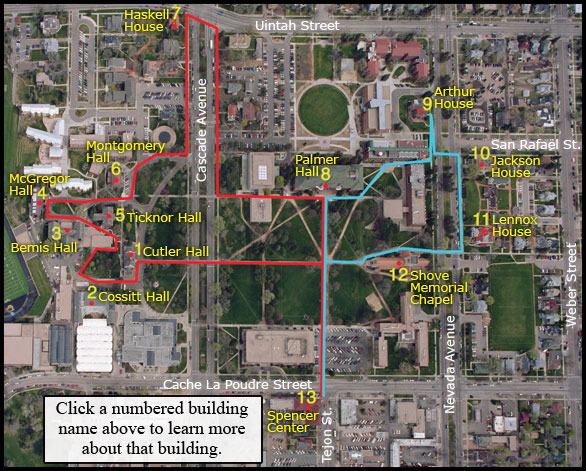 colorado college campus map Historic Walking Tour Colorado College colorado college campus map