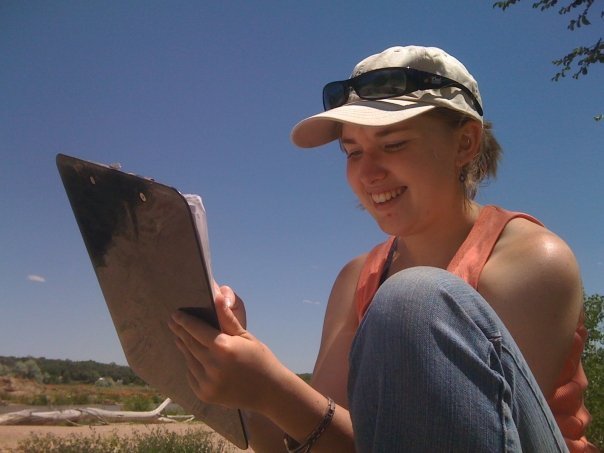 Katie doing research