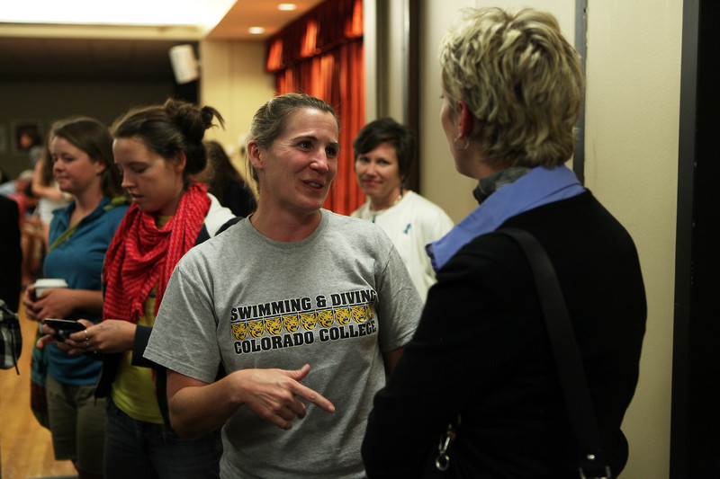 Talking with president Jill Tiefenthaler