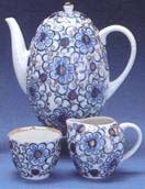 Blue and white tea set