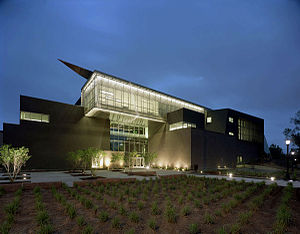 Cornerstone Arts Center at night