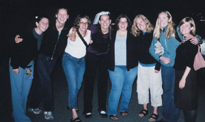 Ariel Schinderwolf '00, Chelsea Newby '00, Maggie Hillis '00, Moriah, Liz Macy 00', Sandra Horn '00, Megan Klish '01, Andra Knutson '01