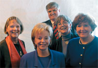 Several alumni were honored to attend a post-Inauguration Day reception at the Washington, D.C., residence of Vice President Dick Cheney and <strong>Lynne Vincent Cheney 63</strong> on Jan. 21. Pictured, from left: <strong>Janet Fry Rogers 62</strong>, Lynne Vincent Cheney, <strong>Bill 63</strong> and <strong>Margie Taylor 63 Dixon</strong>, and <strong>Marty Breternitz Talton 63</strong>.