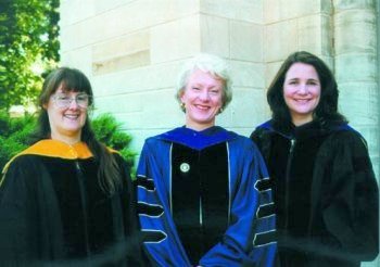 Lee Rowen '72, President Mohrman and Diana DeGette '79