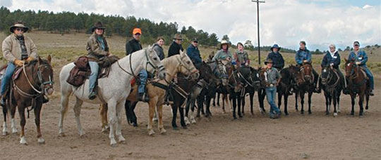 In September, a group of alumni and parents from the Colorado Springs Alumni Club enjoyed a horseback ride in Colorados Wet Mountains at Bear Basin Ranch, owned by alumnus <strong>Gary Ziegler 64</strong>.