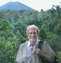 <strong>David Moon 75</strong> recently started a new publication, The Water Report, a monthly professional newsletter covering water rights, water quality, and practical solutions to water issues in the western U.S. David is pictured here climbing Volcun de Pacaya in Central America. 