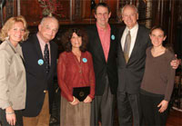 
			Three-time half-block participant <strong>Marney Craig P ’07</strong>, center, chose the Mozart and Enlightenment course. At “graduation,” she celebrated with, from left, Jacqueline Lundquist, half-block professors Tim Fuller and Michael Grace, CC President Richard F. Celeste, and daughter <strong>Maya Craig ’07</strong>. Photo by Tom Kimmell.
		