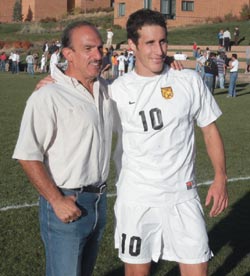 <strong>Andre Zarb-Cousin 72</strong> was among the first to congratulate <strong>Patrick McGinnis 05</strong> when McGinnis tied Zarb-Cousins school record for goals scored in a single season. Zarb-Cousin lives in Colorado Springs, where he runs and lifts weights; he recently qualified for the Senior Olympics in the 50-meter and 100-meter races.