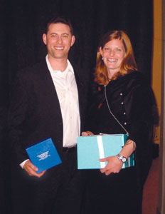At the M.I.T. Sloan School of Managements annual awards event in May, <strong>Todd Schwartz 94</strong> and <strong>Caroline Seaman 97 </strong>were both awarded merit scholarships for their community contributions, leadership, and academic achievements. In June, each received an M.B.A. at the commencement exercises.