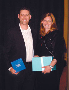 At the M.I.T. Sloan School of Management’s annual awards event in May, <strong>Todd Schwartz ’94</strong> and <strong>Caroline Seaman ’97 </strong>were both awarded merit scholarships for their community contributions, leadership, and academic achievements. In June, each received an M.B.A. at the commencement exercises.