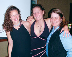 Three 2005 graduates of the Colorado State University-Fort Collins veterinary school celebrated together at the senior banquet, from left: <strong>Naomi Weber 96</strong>, <strong>Chelsea Newby 00</strong>, and <strong>Pam Wilson 92</strong>. Although unacquainted at CC, says Naomi, they got to know each other at CSU. Ill miss these girls!