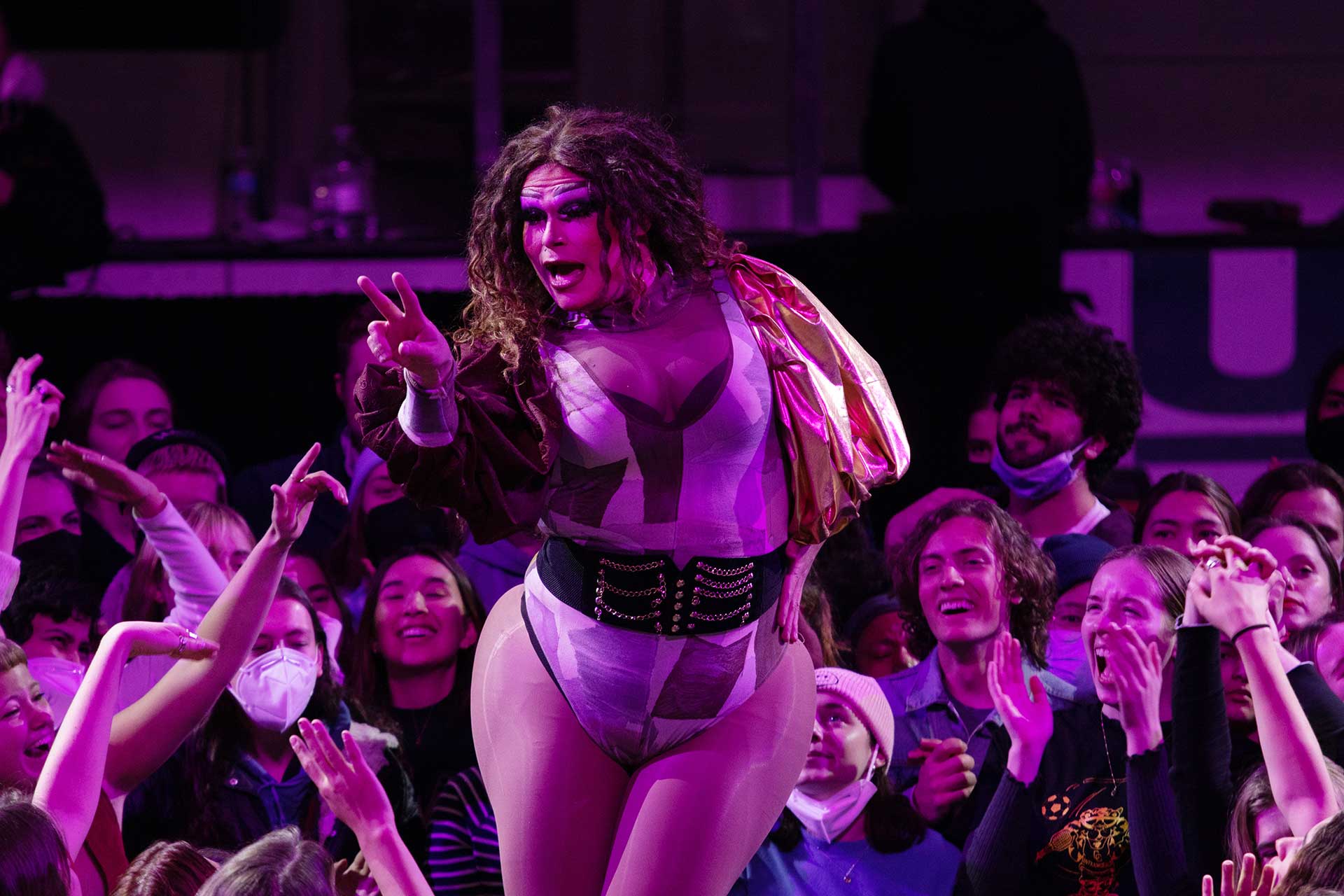 CC Mutual Aid Fund sponsored a drag show performance at Arts in the Arena on Friday, March 11, 2022. Photo by Katya Nicolayevsky ’24