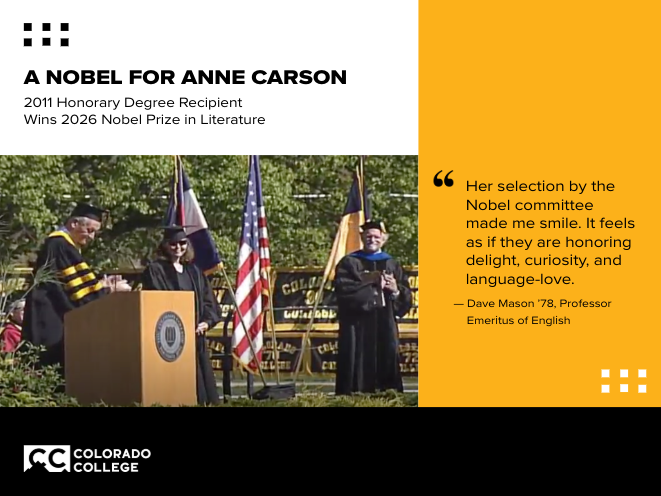 Anne Carson, Honored by Colorado College in 2011, Wins Nobel Prize in Literature