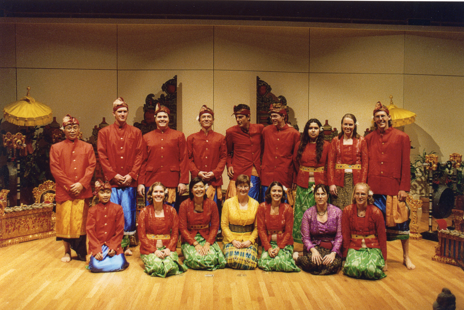 A CC Gamelan ensemble group photo from the 1990s. (Courtesy of Victoria Lindsay Levine)