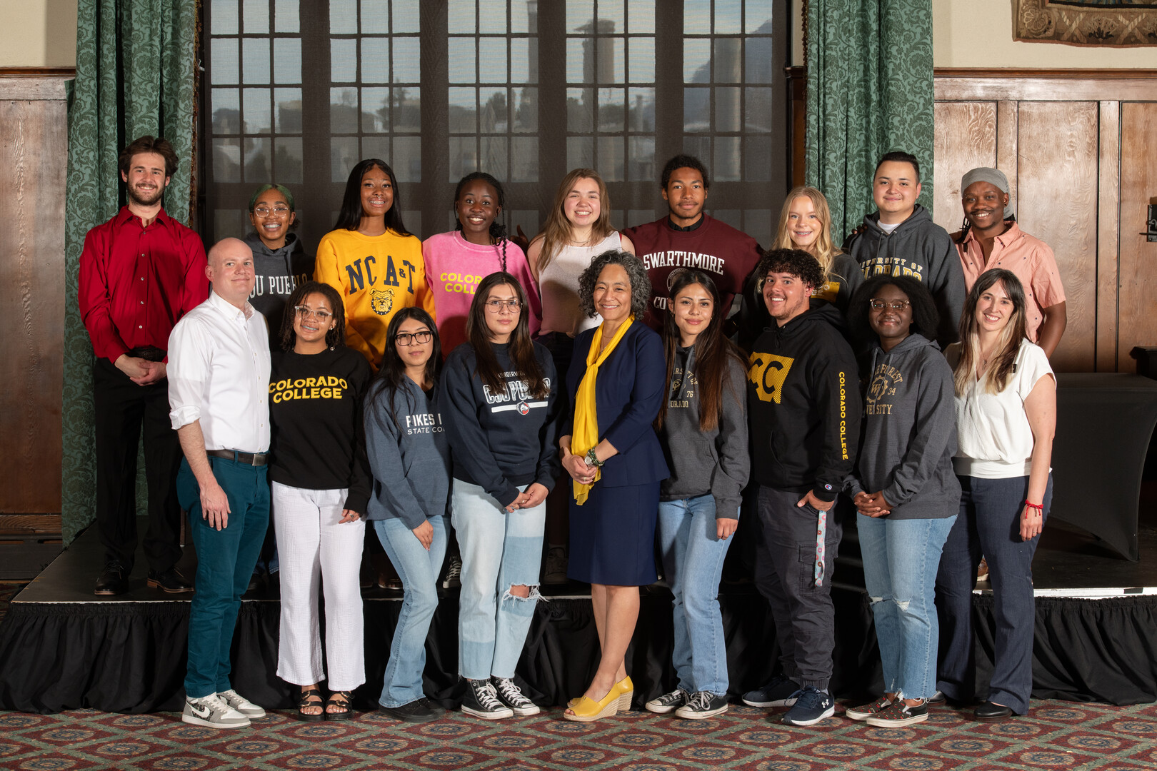 Meet most of the inaugural cohort of Stroud Scholars at the College Signing Day event May 1. Photo by Lonnie Timmons III