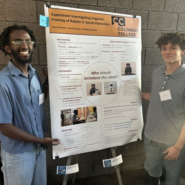 Computer Science Majors Prepare to Publish Human-Robot Interaction Research