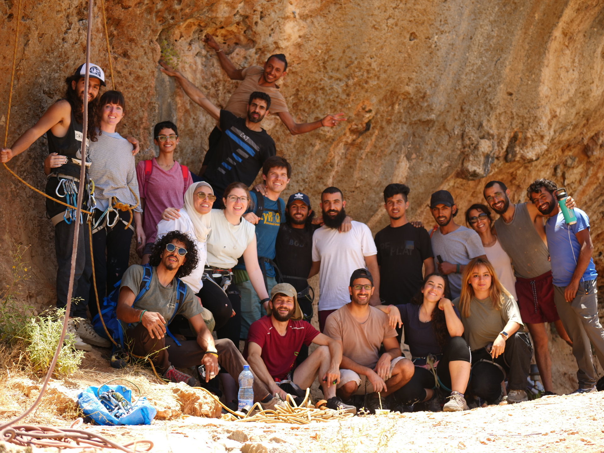 A core group of Palestinian climbers. (Photo by Asia Zughaiar)