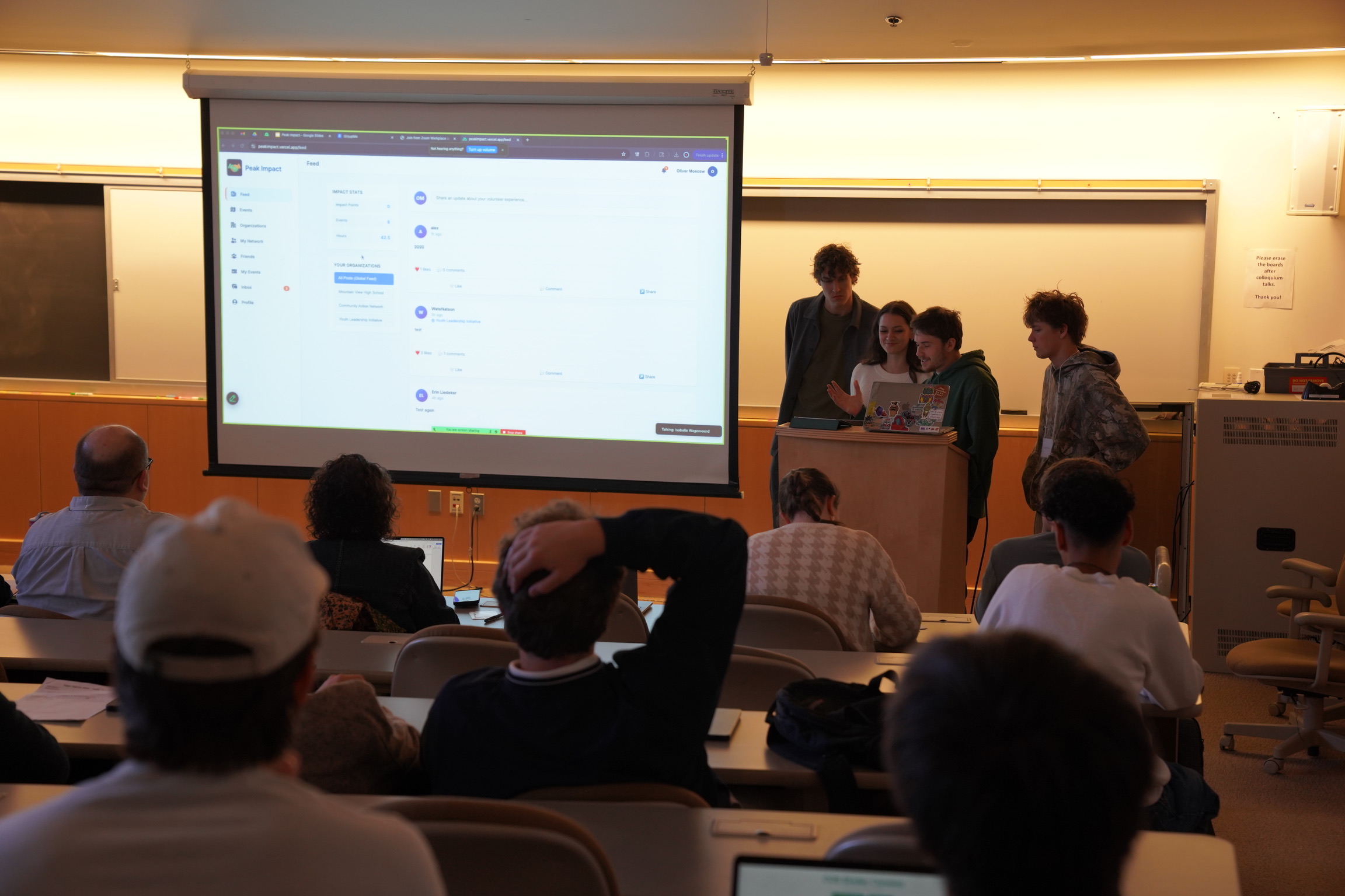 Over 20 students spent 24 hours earlier this month participating in a Hackathon focused on community revitalization, working directly with the City of Colorado Springs on problems facing the local community. Photo taken by Career Center Director Brett Woodard
